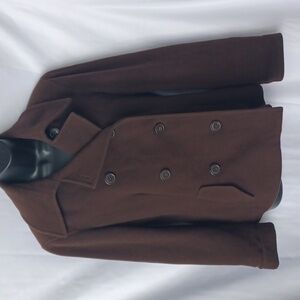 Esprit Size M Brown Wool Peacoat, 21" PTP, 18" Flat Waist, 25" Long